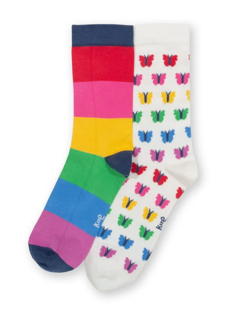 2 paires de chaussettes Papillons