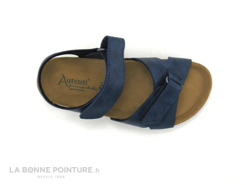 Achat chaussures Autenti by Penta Enfant Nu-pieds, vente Autenti 3502 bleu jeans - Sandale GARCON avec scratches