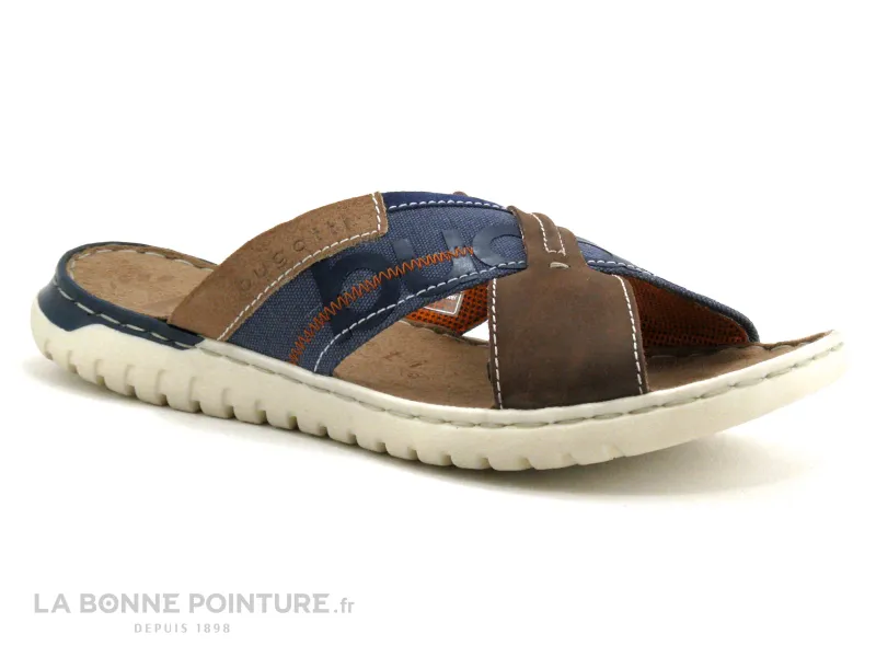 Achat chaussures Bugatti Homme Mule Sabot et Tong, vente Bugatti 321-70780-1569 - Marron - Bleu jeans - Mule H