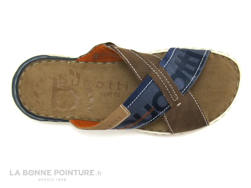 Achat chaussures Bugatti Homme Mule Sabot et Tong, vente Bugatti 321-70780-1569 - Marron - Bleu jeans - Mule H