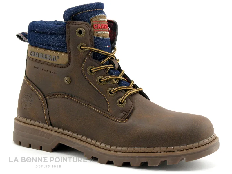 Achat chaussures Carrera Homme Boots, vente Carrera TENNESE Ebony - Marron - Bleu jeans - Boots Homme