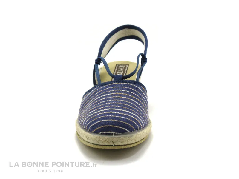 Achat chaussures Rondinaud Femme Chaussure en Toile, vente Rondinaud LEDE Beige - Bleu Jeans - Espadrille compensee