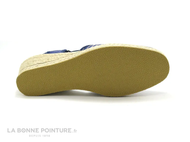 Achat chaussures Rondinaud Femme Chaussure en Toile, vente Rondinaud LEDE Beige - Bleu Jeans - Espadrille compensee