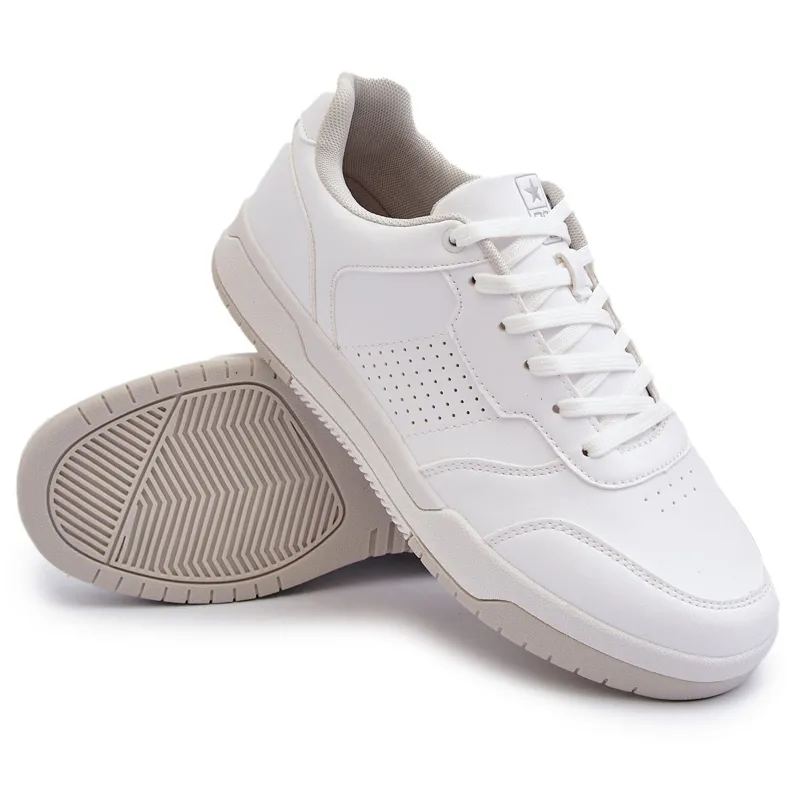 Baskets pour hommes en cuir écologique blanc Radikalle blanche