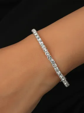 Bracelet Tennis Simple Et Fin En Strass