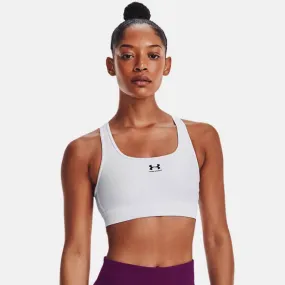 Brassière sans rembourrage femme Under Armour Heatgear Mid - Blanc