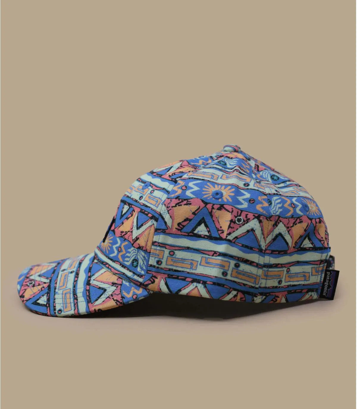 Casquette baseball bleu à imprimé geo eco-responsable - Casquette P6 Label Trad Cap High Hopes Geo Small Patagonia : Headict