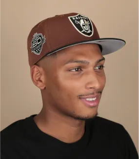 Casquette fitted Raiders marron patch - Casquette Harvest 59Fifty Las Vegas Raiders New Era : Headict