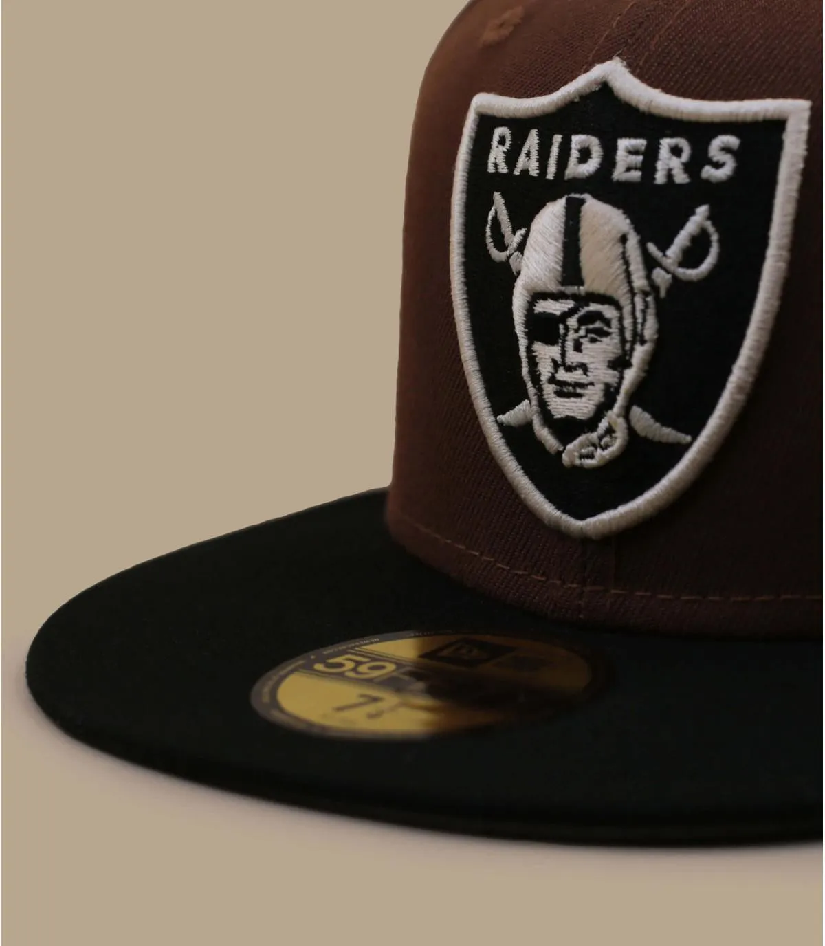 Casquette fitted Raiders marron patch - Casquette Harvest 59Fifty Las Vegas Raiders New Era : Headict