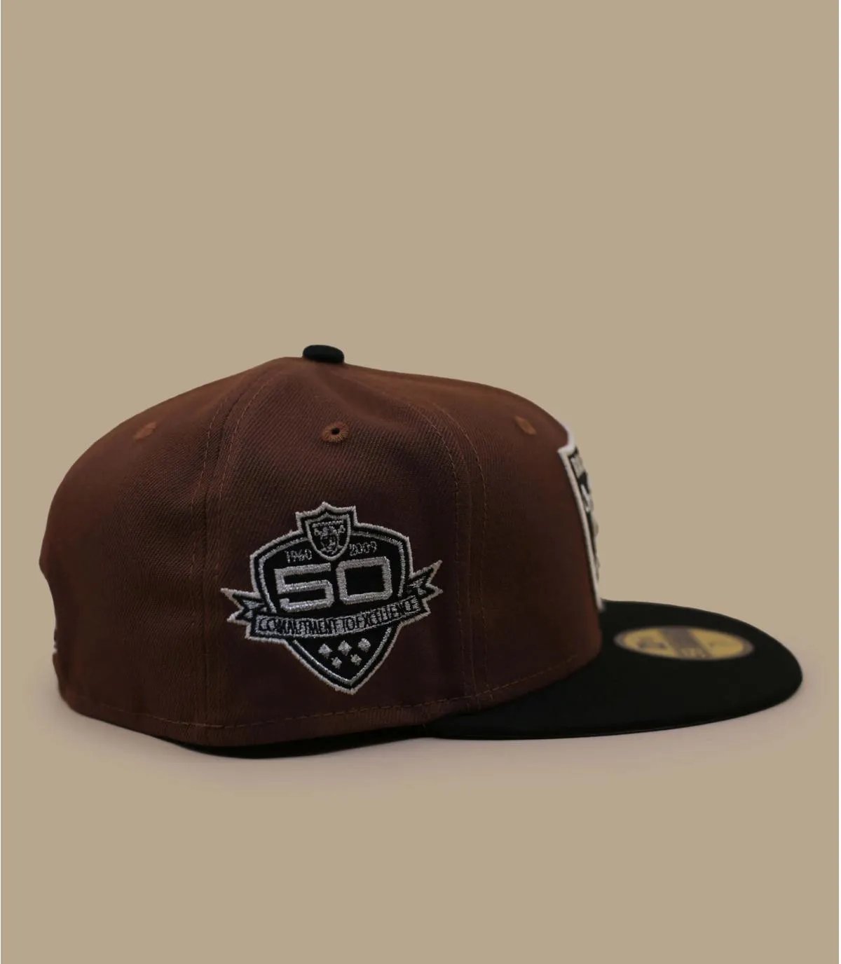 Casquette fitted Raiders marron patch - Casquette Harvest 59Fifty Las Vegas Raiders New Era : Headict