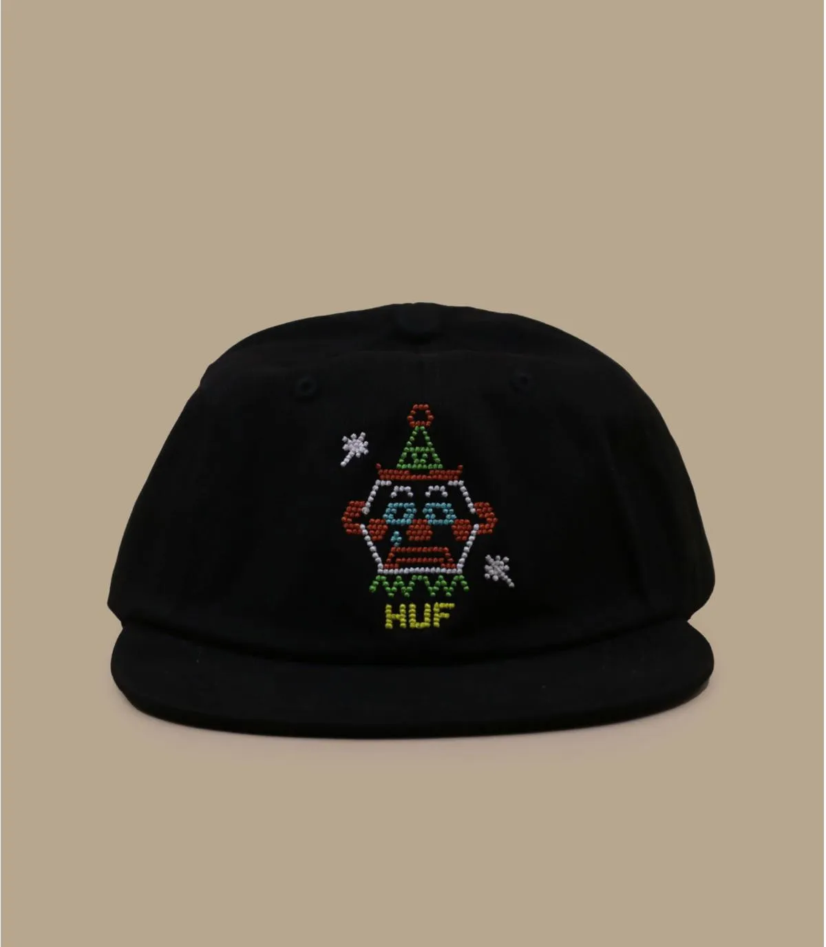 Casquette six panel noire coton clown - Casquette Clownin' Around black Huf : Headict