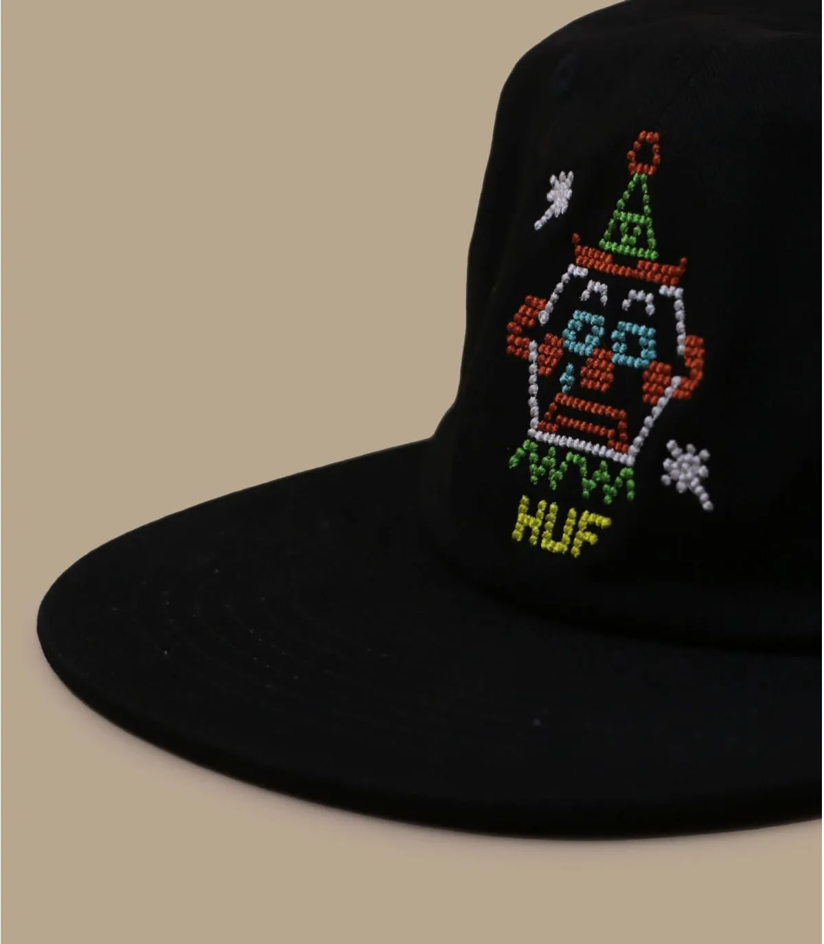 Casquette six panel noire coton clown - Casquette Clownin' Around black Huf : Headict