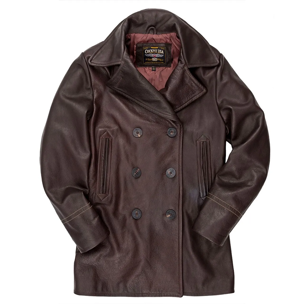 Cockpit USA Leather Pea Coat Brown or Black USA Made