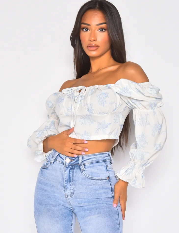 Crop-top manches bouffantes  / 41543 - JEANS INDUSTRY