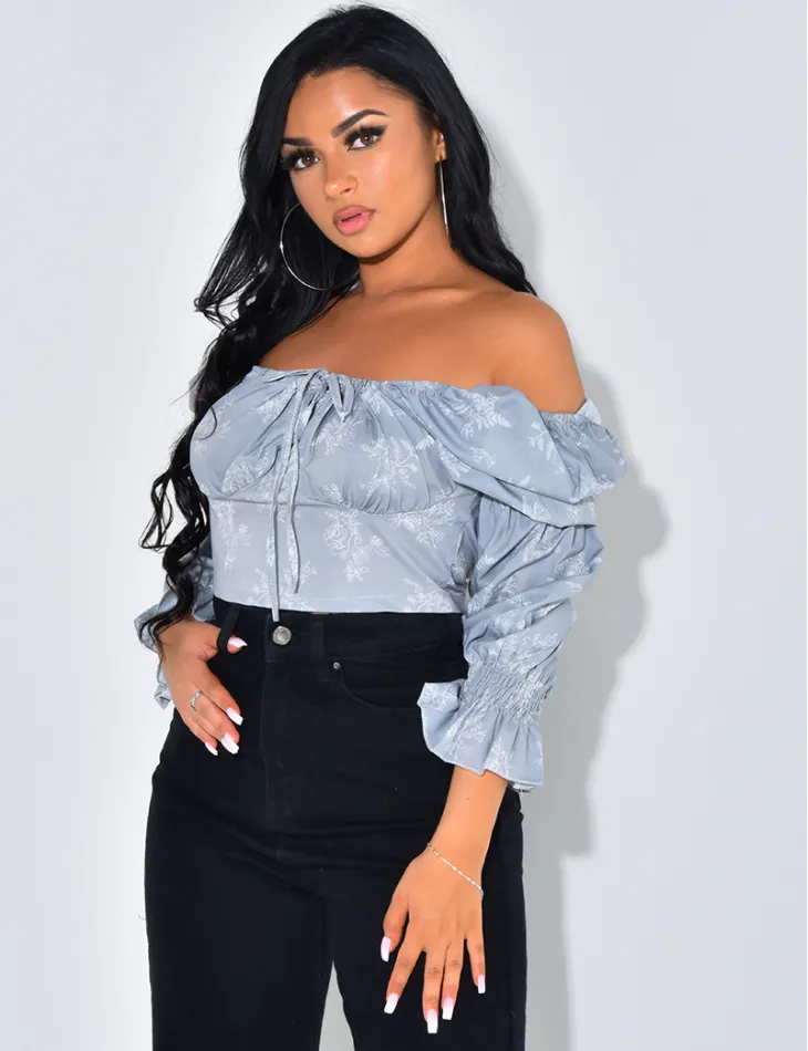 Crop-top manches bouffantes  / 41543 - JEANS INDUSTRY