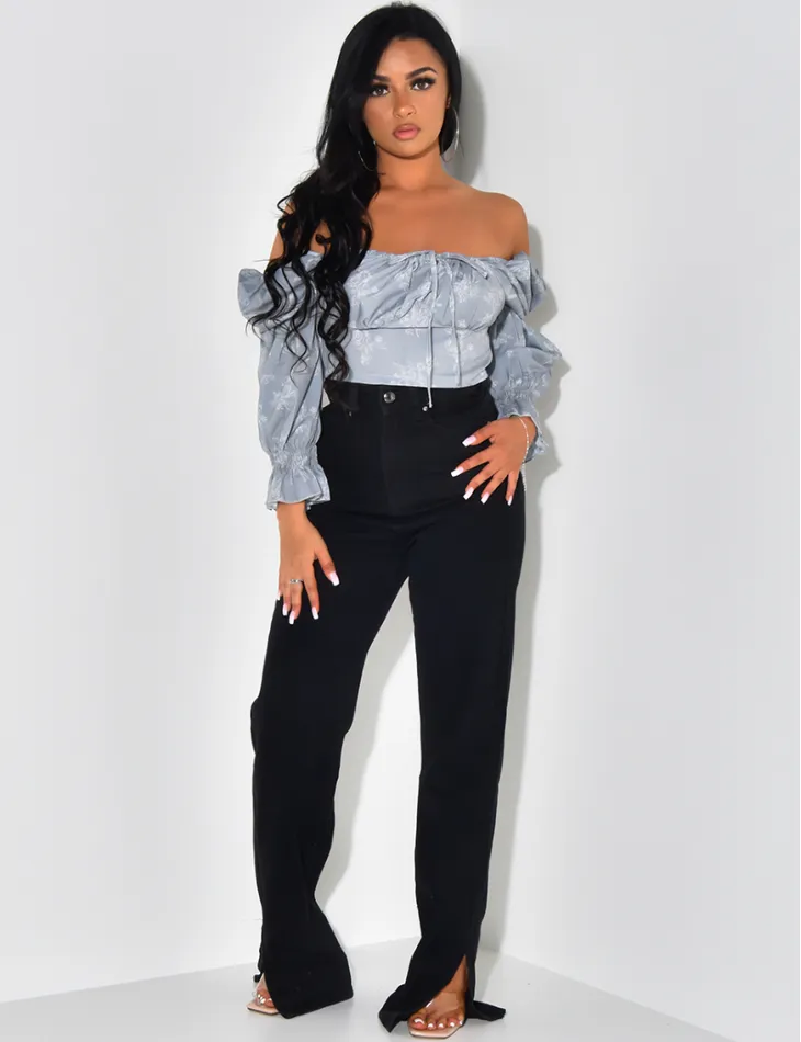 Crop-top manches bouffantes  / 41543 - JEANS INDUSTRY