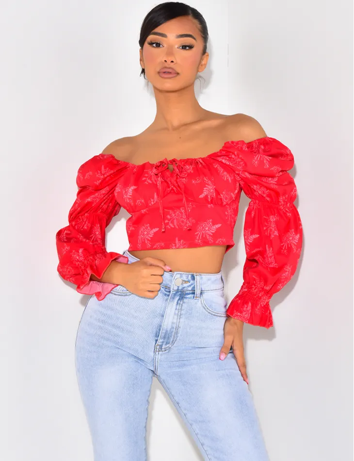 Crop-top manches bouffantes  / 41543 - JEANS INDUSTRY