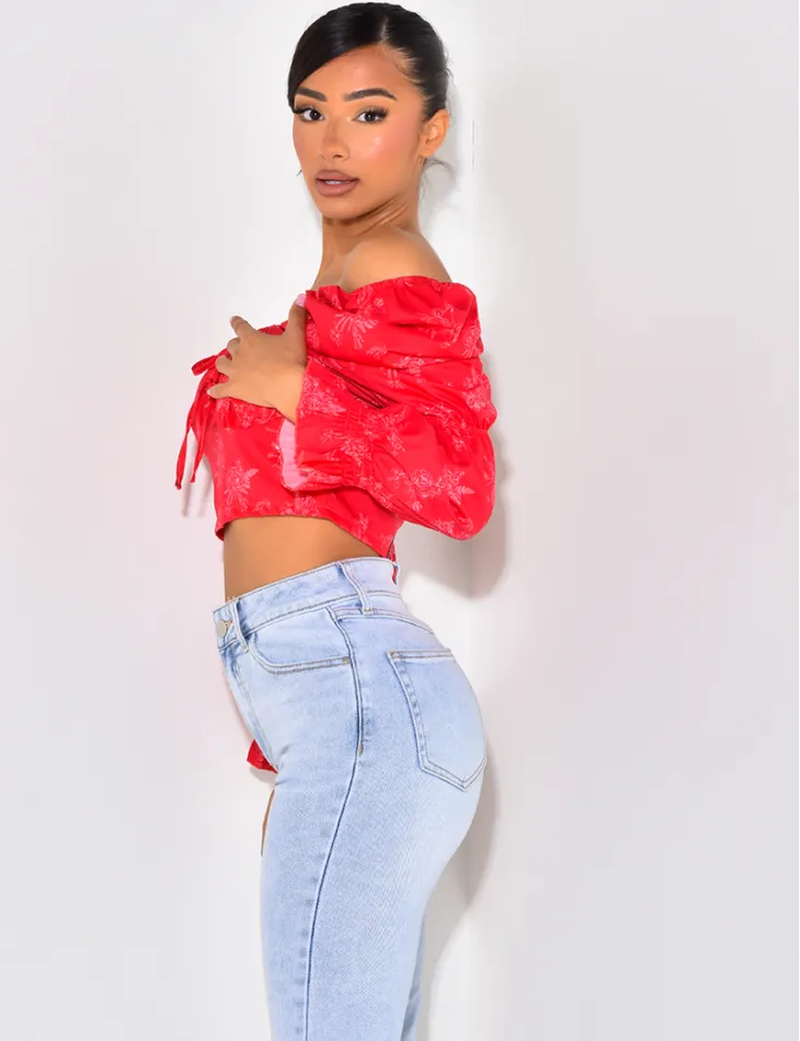 Crop-top manches bouffantes  / 41543 - JEANS INDUSTRY