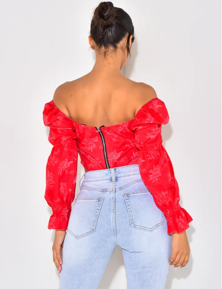 Crop-top manches bouffantes  / 41543 - JEANS INDUSTRY