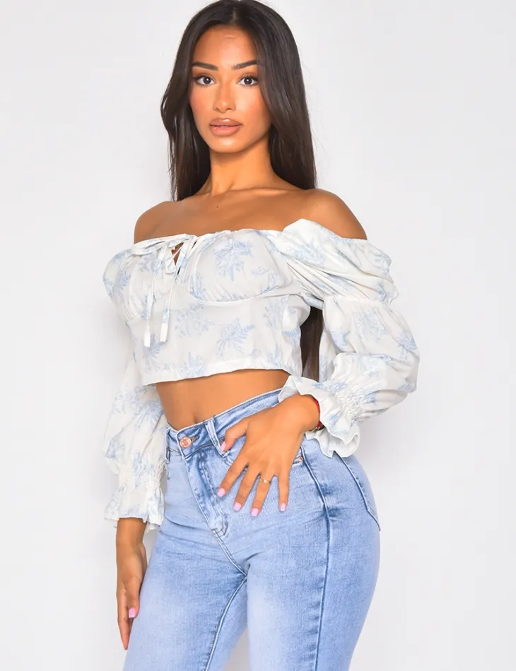 Crop-top manches bouffantes  / 41543 - JEANS INDUSTRY