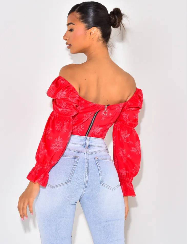 Crop-top manches bouffantes  / 41543 - JEANS INDUSTRY