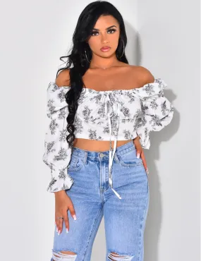 Crop-top manches bouffantes  / 41543 - JEANS INDUSTRY