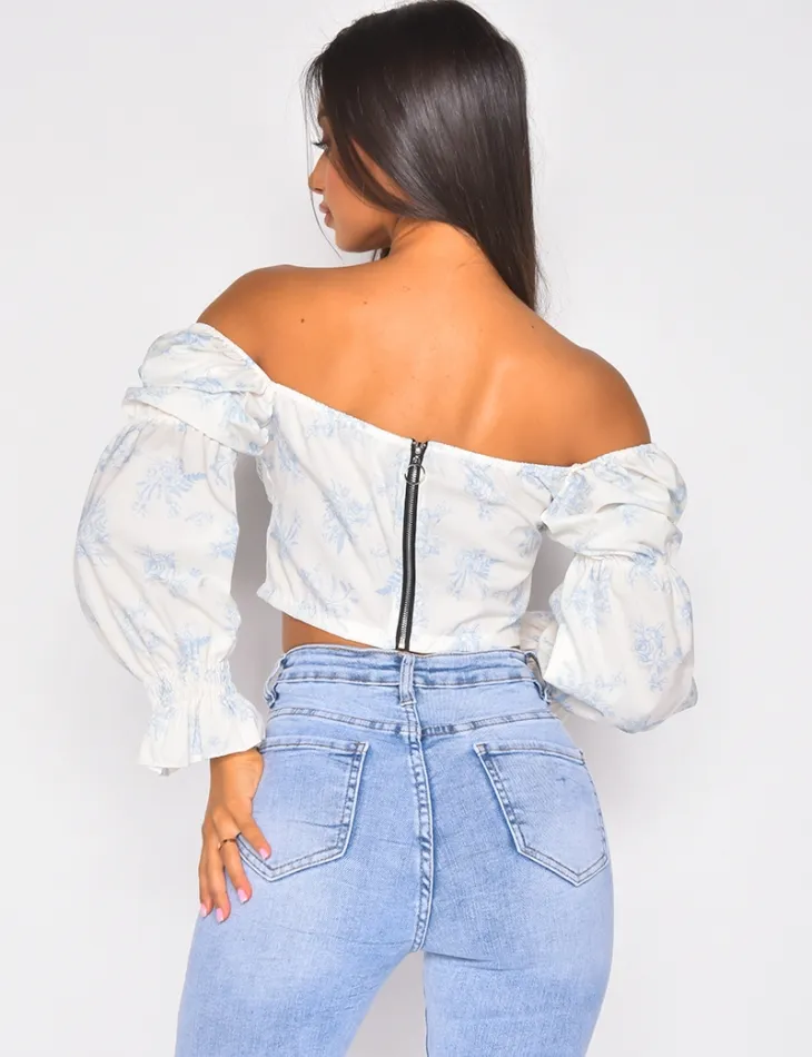 Crop-top manches bouffantes  / 41543 - JEANS INDUSTRY