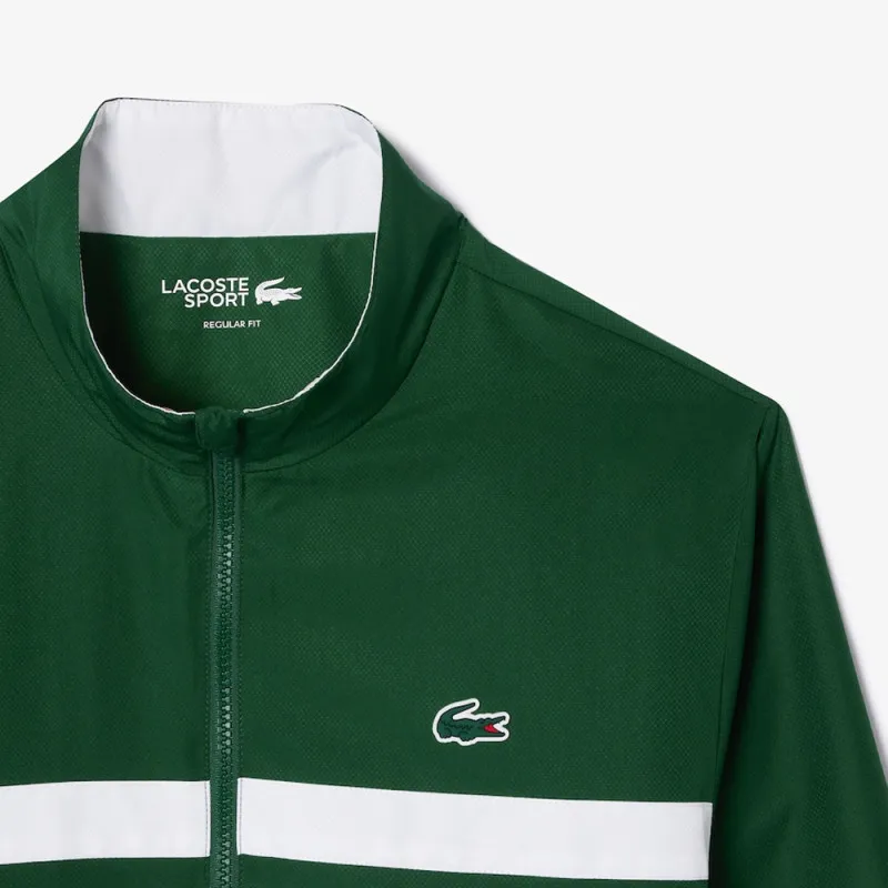 ENSEMBLE DE SURVÊTEMENT LACOSTE TENNIS SPORTSUIT AVEC BANDE SIGLÉE VERT ET BLANC