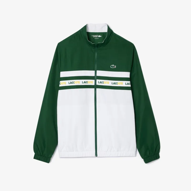 ENSEMBLE DE SURVÊTEMENT LACOSTE TENNIS SPORTSUIT AVEC BANDE SIGLÉE VERT ET BLANC