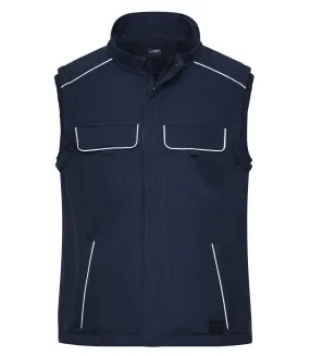 Gilet de travail bodywarmer softshell - JN883 - bleu marine