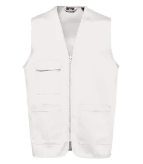 Gilet multipoches léger sans manches - Unisexe - WK608 - blanc