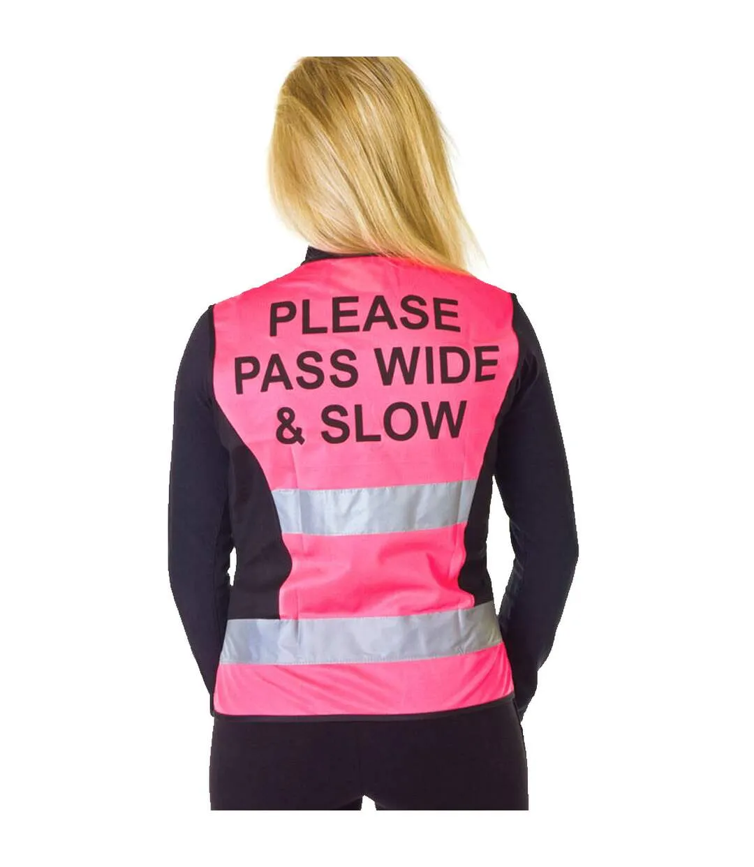 Gilet please pass wide and slow adulte rose / noir HyVIZ