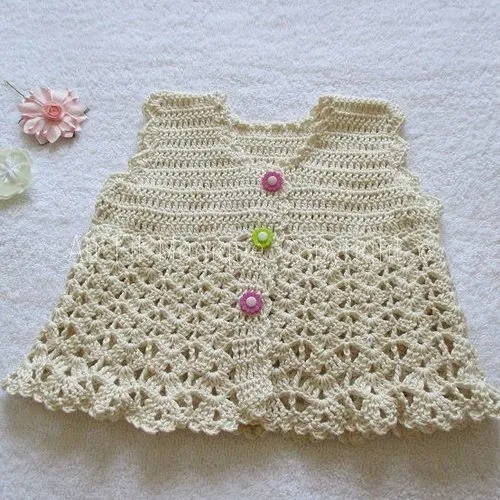 Gilet sans manches bébé 6 mois coton tricot couleur ecru