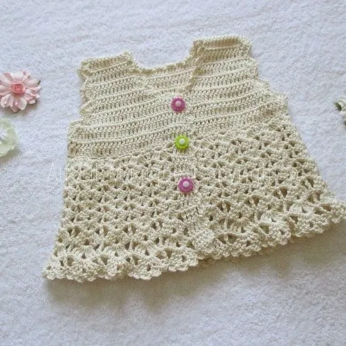 Gilet sans manches bébé 6 mois coton tricot couleur ecru