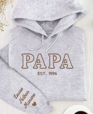 Hoodie femme Mama et prénoms des enfants sur la manche