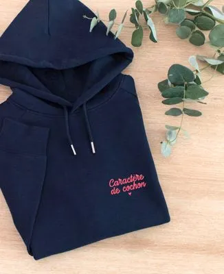 Hoodie homme Caractère de cochon (brodé)