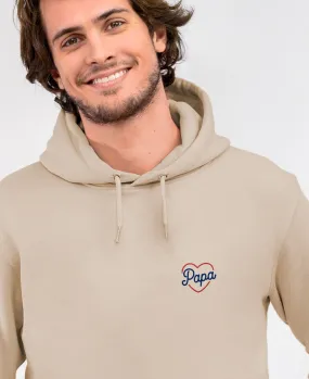 Hoodie homme Papa coeur (brodé)