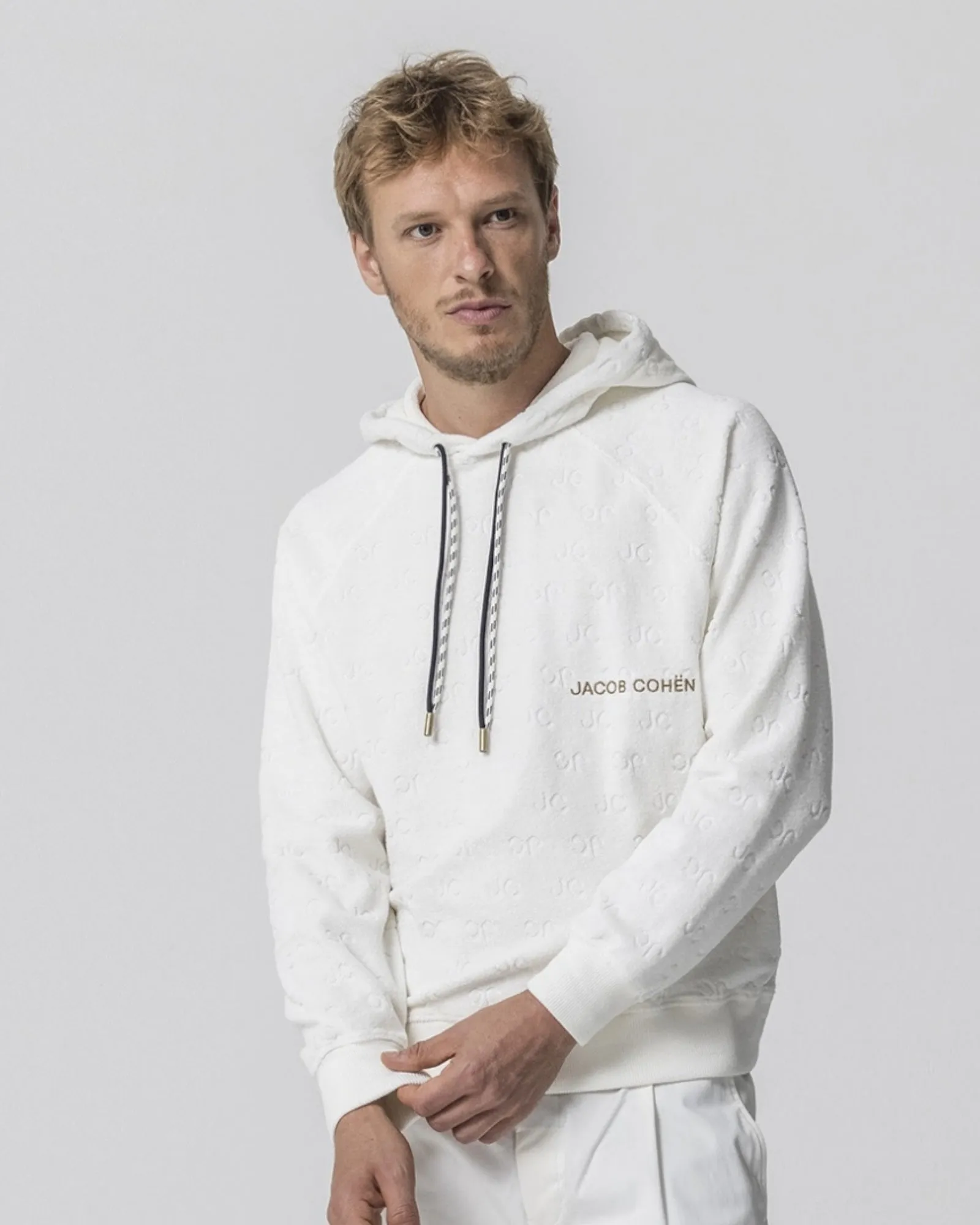 Hoodie Jacob Cohën M4378 Blanc