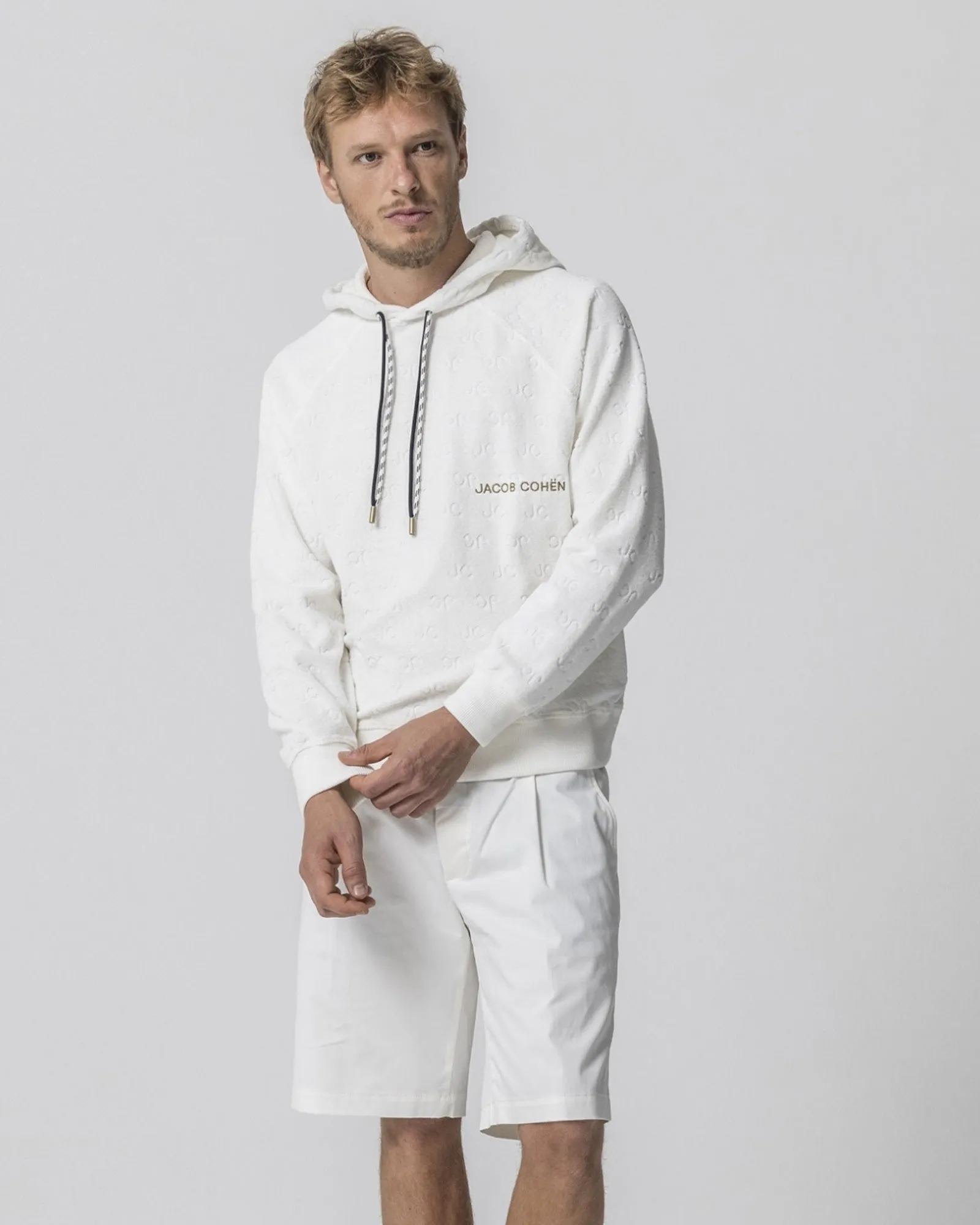 Hoodie Jacob Cohën M4378 Blanc