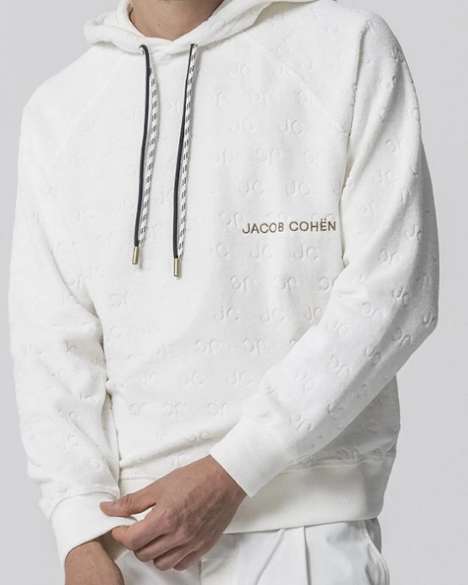 Hoodie Jacob Cohën M4378 Blanc