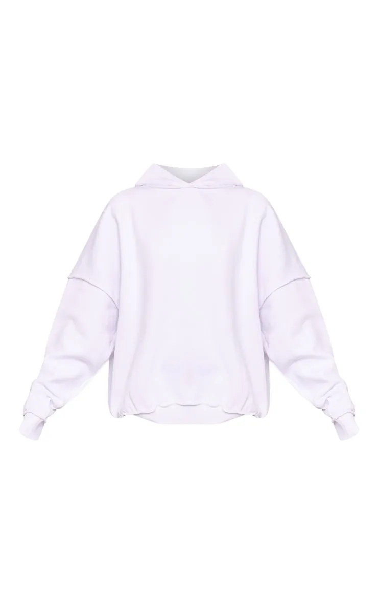 Hoodie oversize blanc à coutures apparentes