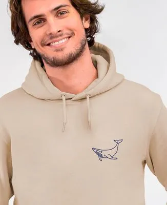 Hoodie zippé homme Baleine (brodé)