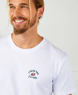 Hoodie zippé homme J'peux pas j'ai rugby (brodé)