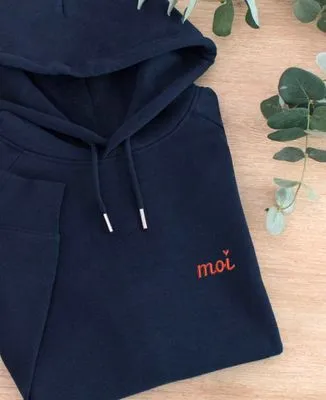 Hoodie zippé homme Moi (brodé)