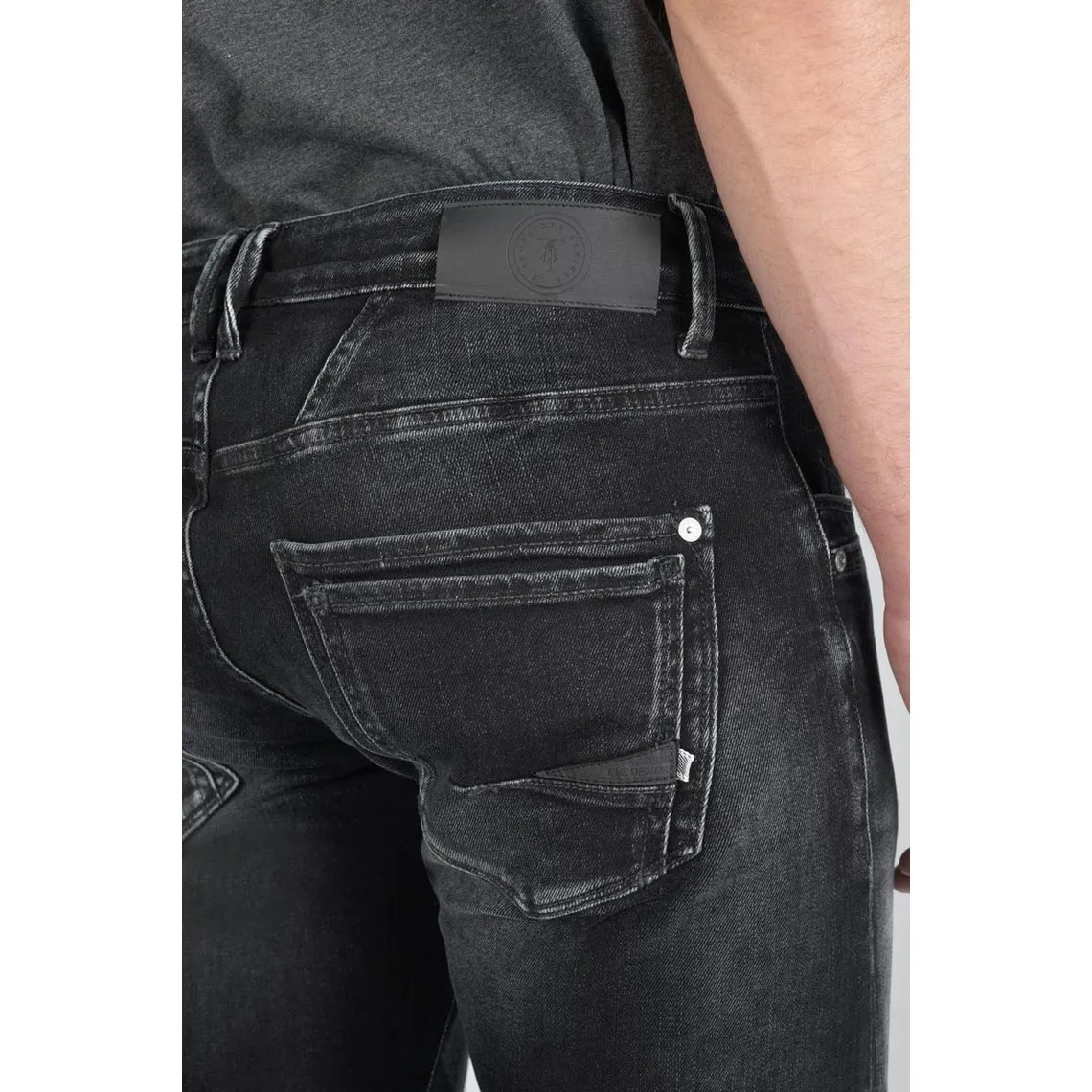 Jeans ajusté stretch 700/11, longueur 34 bleu en coton Luke | 3 Suisses