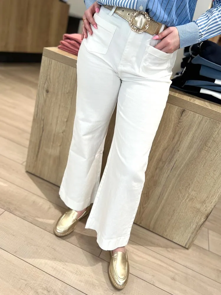 Jeans blanc wide leg GASPARETTE - Prêt à porter femme Cléstyle Couleur Blanc 36 à 60 38