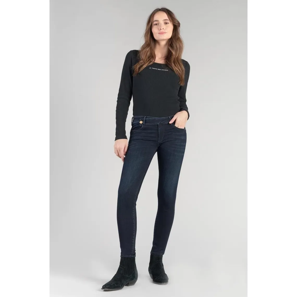 Jeans push-up slim PULP, 7/8ème bleu en coton Léna | 3 Suisses