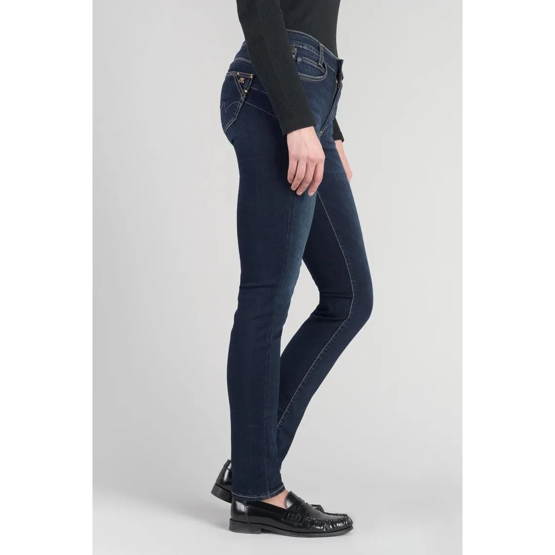 Jeans push-up slim taille haute PULP, longueur 34 bleu en coton Bea | 3 Suisses