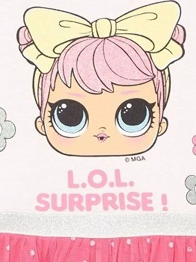 Lol Surprise - Robe fille imprimé Lol Surprise en coton - Rose