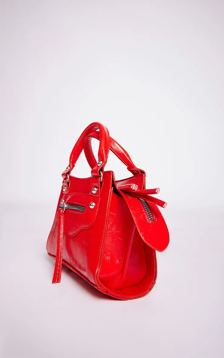 Mini sac à main rouge à détail zip